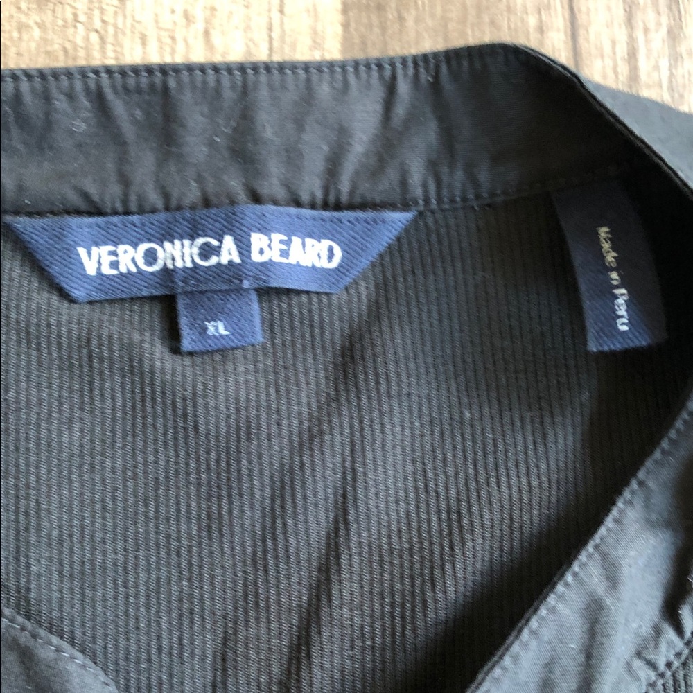 Veronica Beard Coralee Black Puff 3/4 Sleeve Ribbed Top XL - Picture 4 of 8